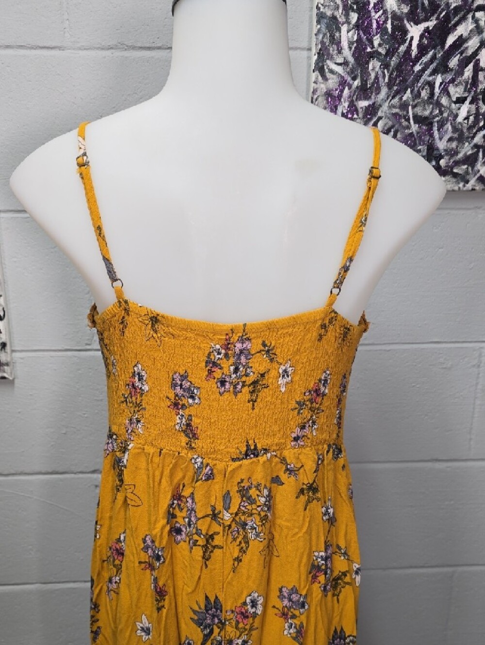 Xhilaration Mustard Yellow Floral Maxi Dress - Picture 7 of 10
